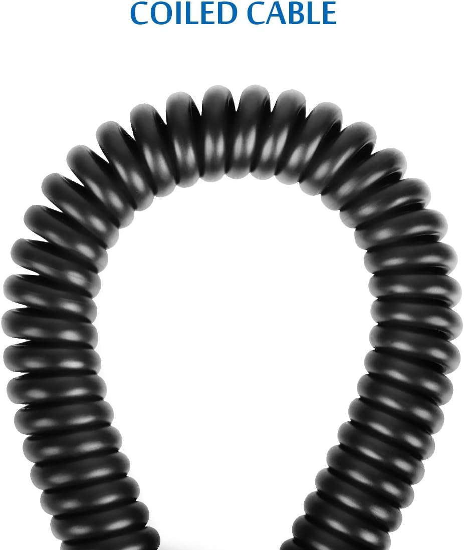 Micro HDMI to HDMI Cable - Left Angled Spring - Durable Coil for Tvs, Monitors, and Gaming Consoles,6.5Ft