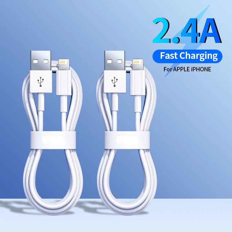 USB Lightning Cable MFI Certified Original Iphone Cord Fast Charging Wire Data Line for Iphone 14 Pro 13 12 11 X 8 7 6 5 SE Ipad