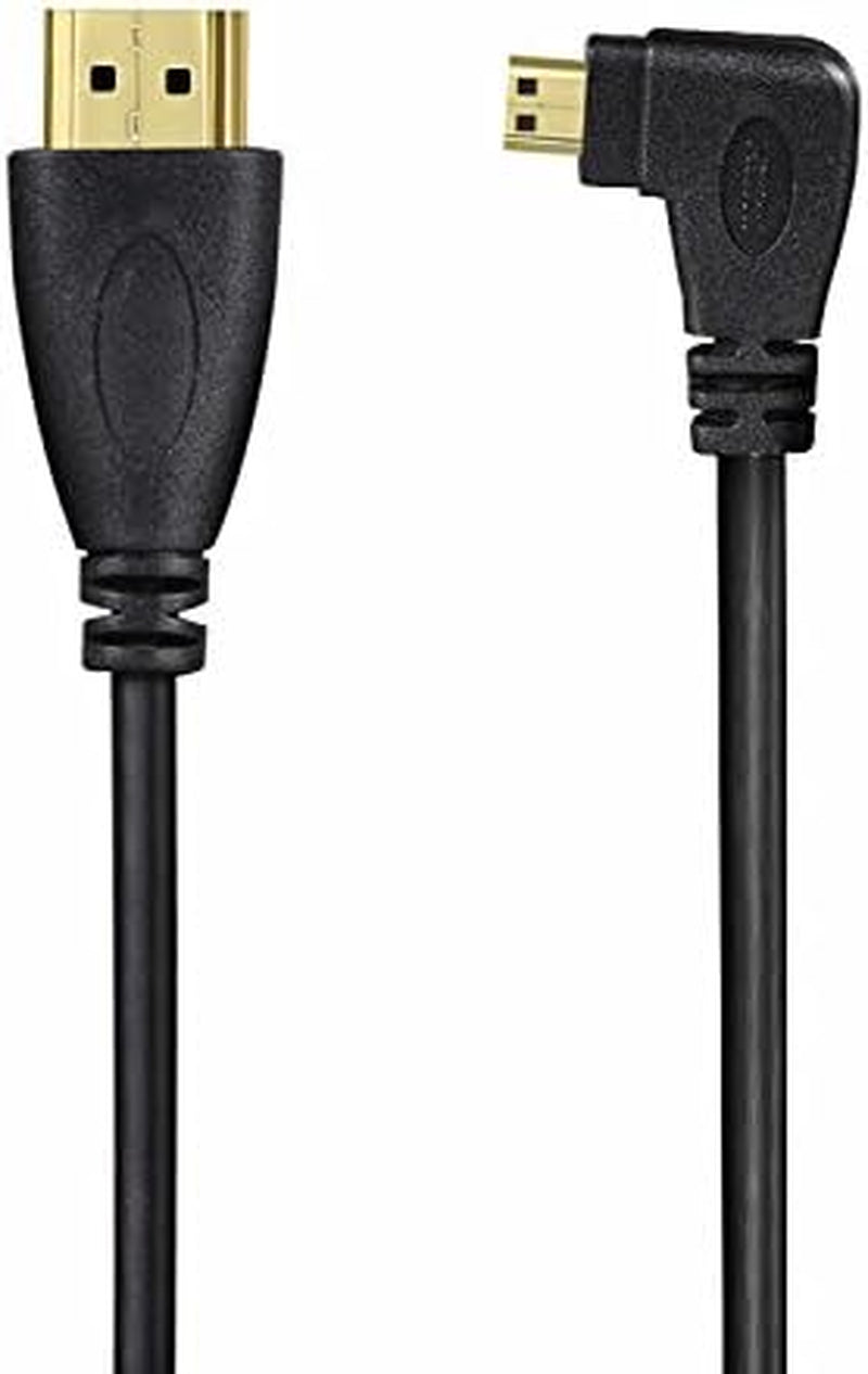 Micro HDMI to HDMI Cable - Left Angled Spring - Durable Coil for Tvs, Monitors, and Gaming Consoles,6.5Ft