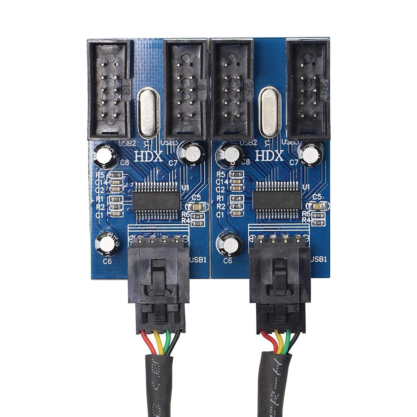 Motherboard USB 9 Pin Header Hub Male 1 to 2/4 Female USB 2.0 Splitter Extension