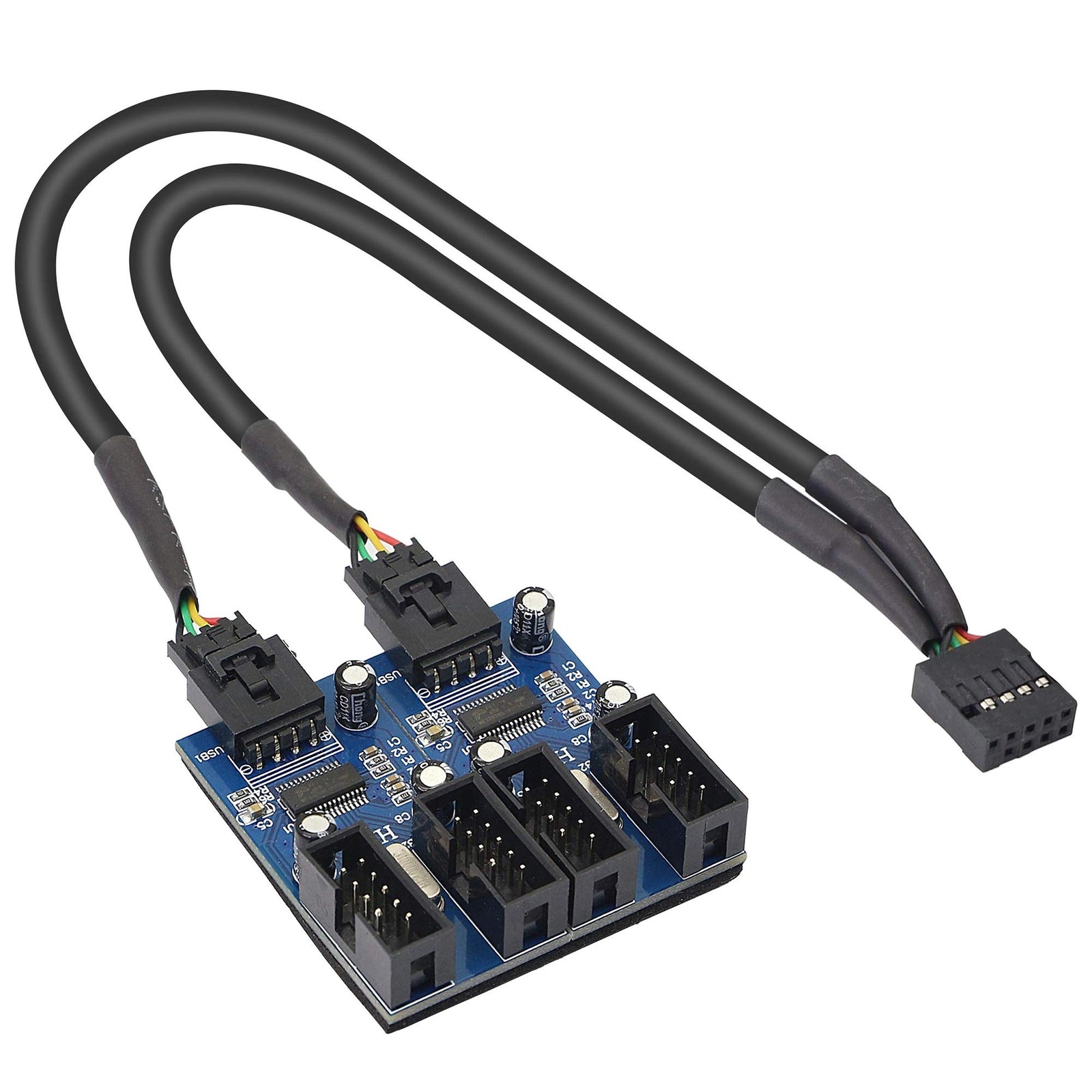 Motherboard USB 9 Pin Header Hub Male 1 to 2/4 Female USB 2.0 Splitter Extension